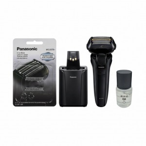 Электробритва Panasonic ES-LV9U-K820-AS3 в комплекте с дополнительным набором из лезвий Panasonic WES-9170Y-1361 и маслом WES-8196X-7911